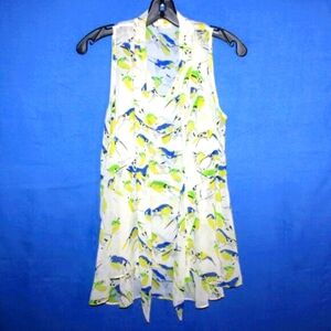 Sis Sis Bird Print Sleeveless Blouse S